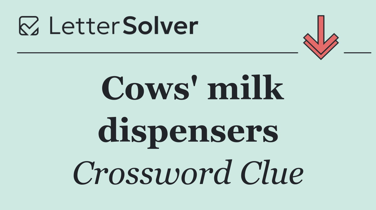 Cows' milk dispensers