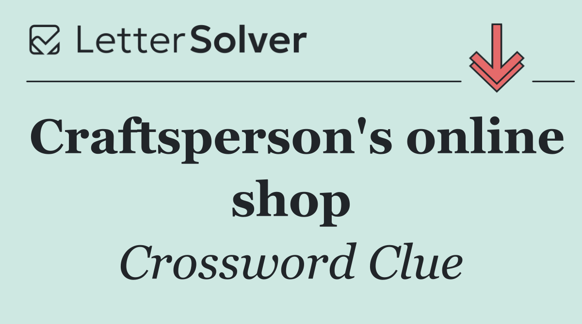 Craftsperson's online shop