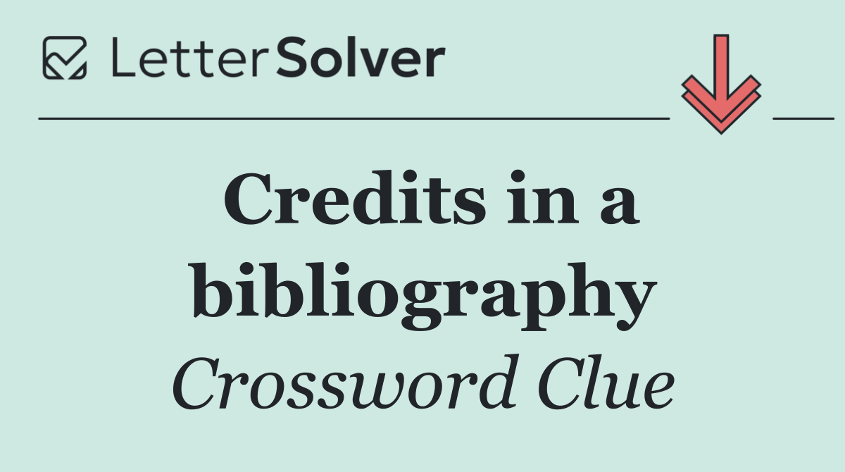 Credits in a bibliography
