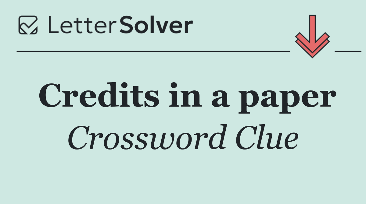 Credits in a paper