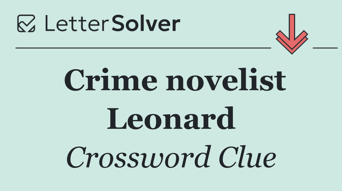 Crime novelist Leonard