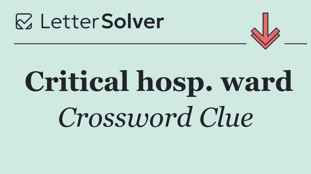 Critical hosp. ward