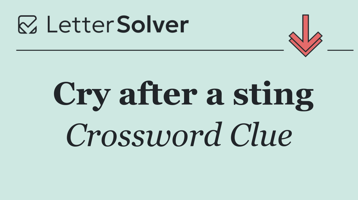 Cry after a sting