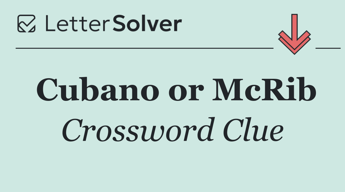 Cubano or McRib