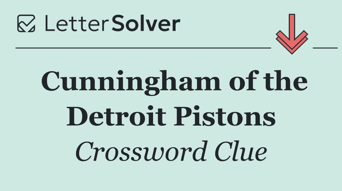 Cunningham of the Detroit Pistons