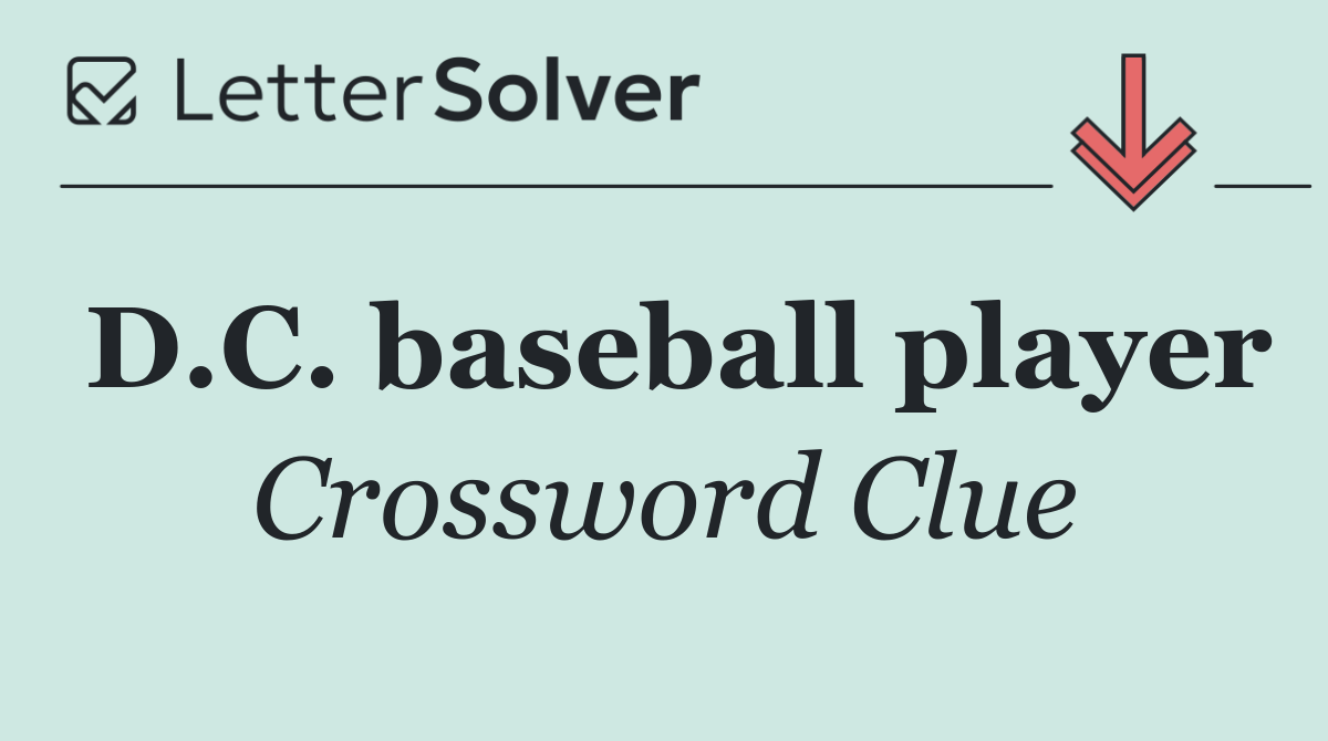 D.C. baseball player