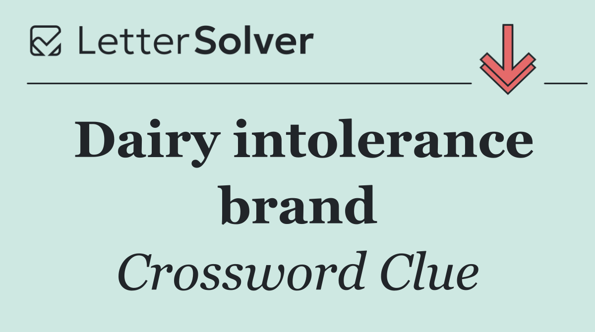 Dairy intolerance brand