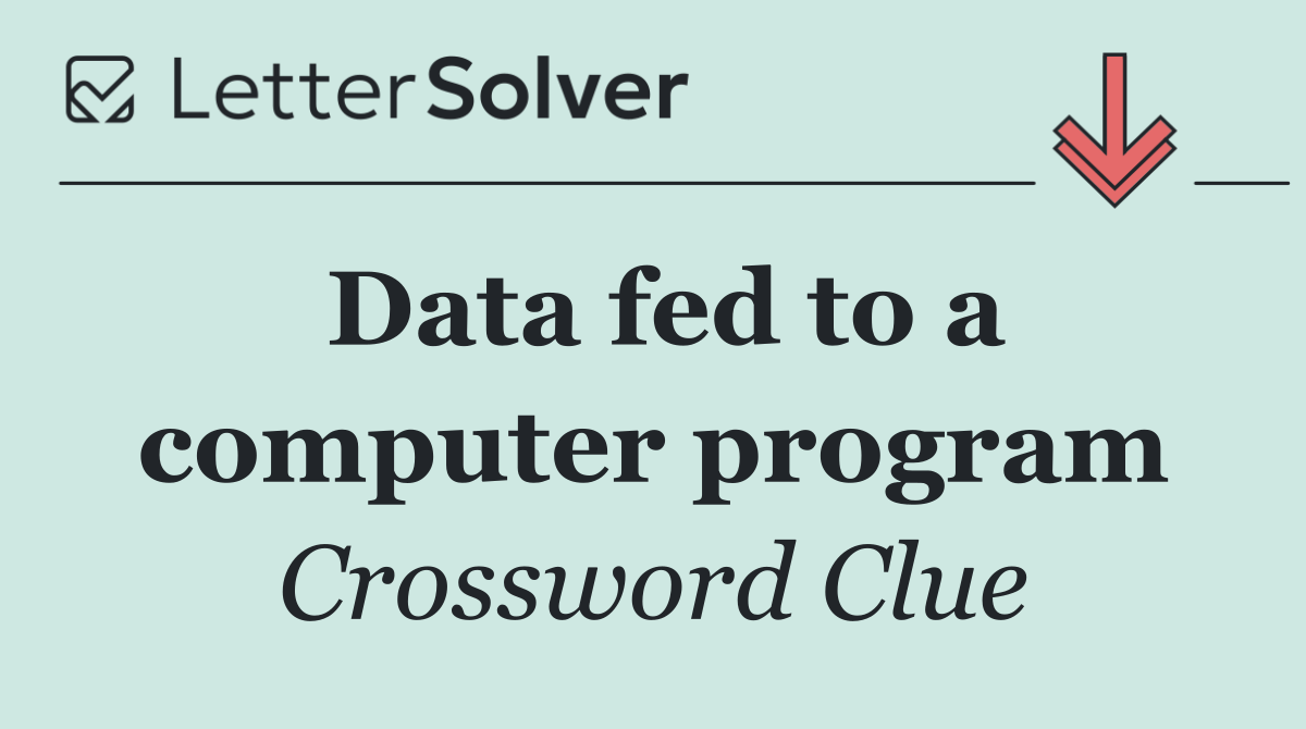 Data fed to a computer program