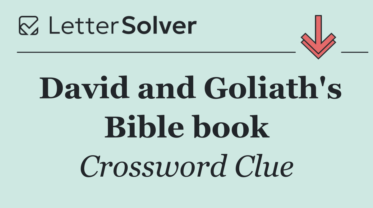 David and Goliath's Bible book