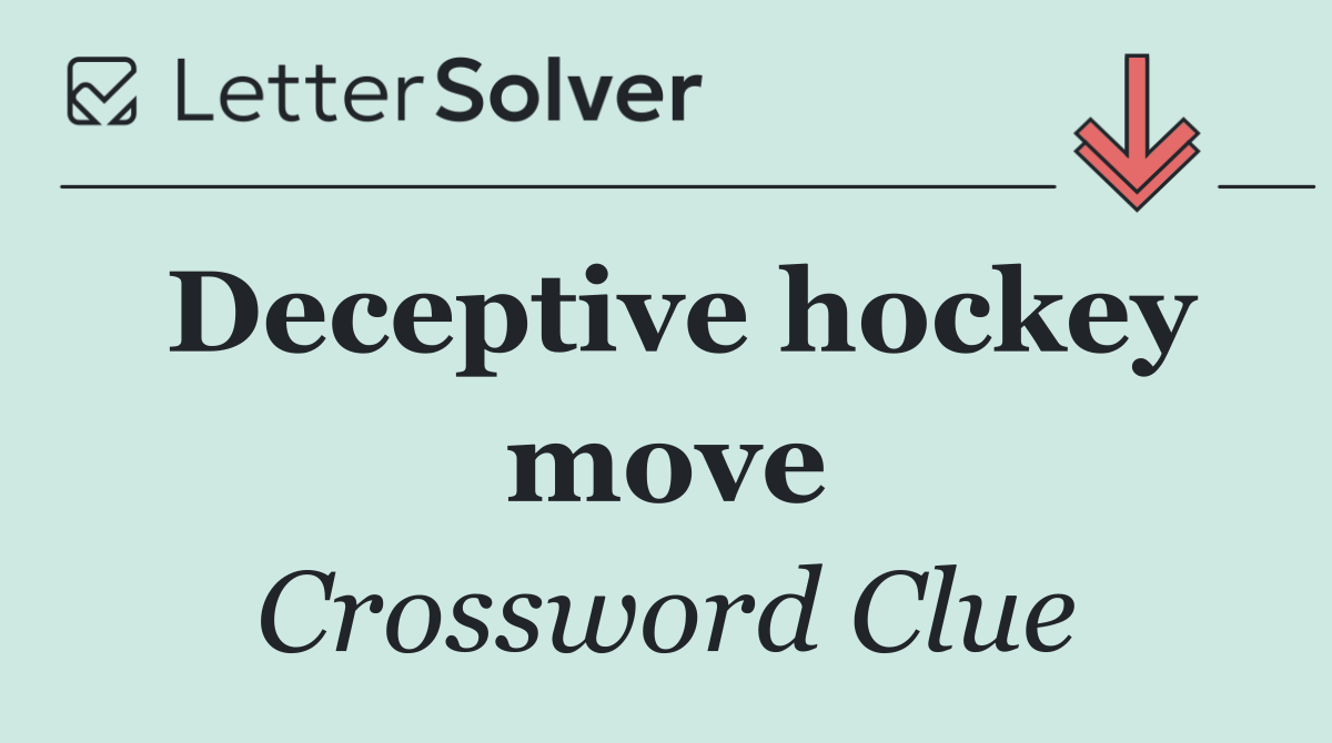 Deceptive hockey move