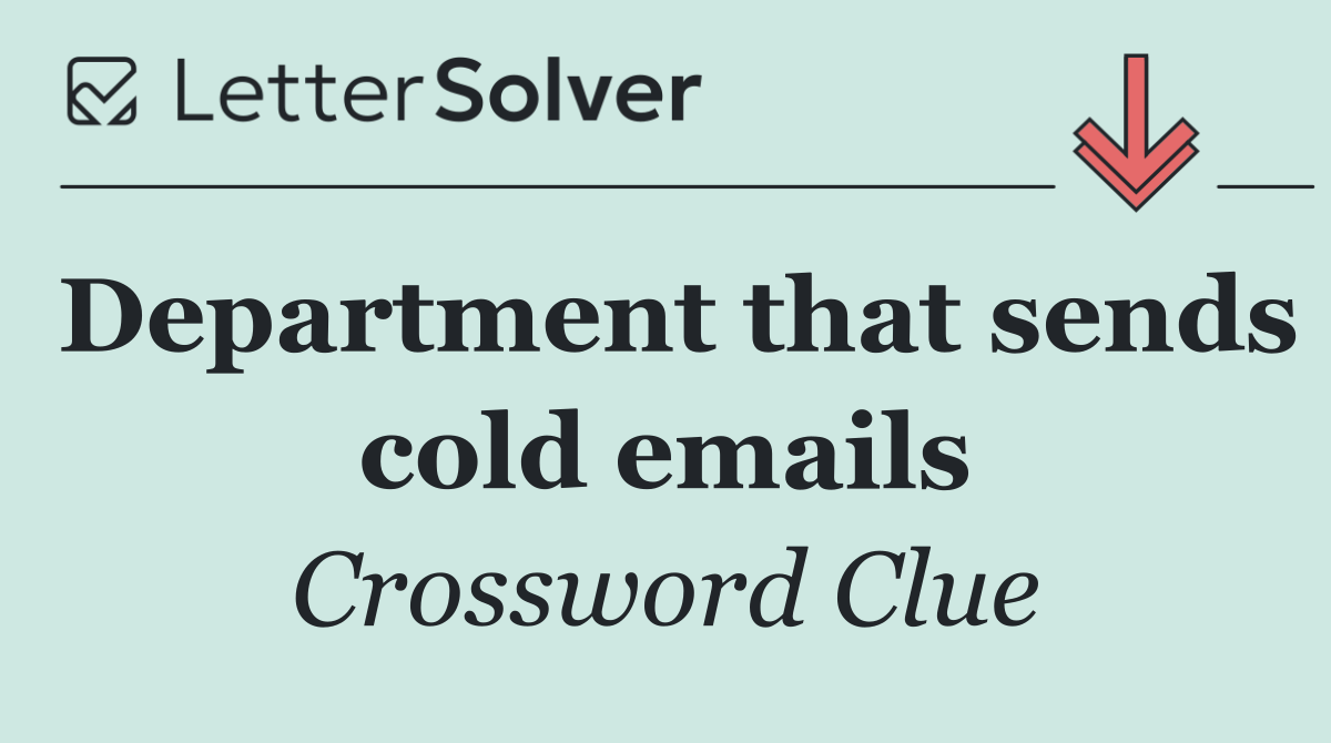 Department that sends cold emails