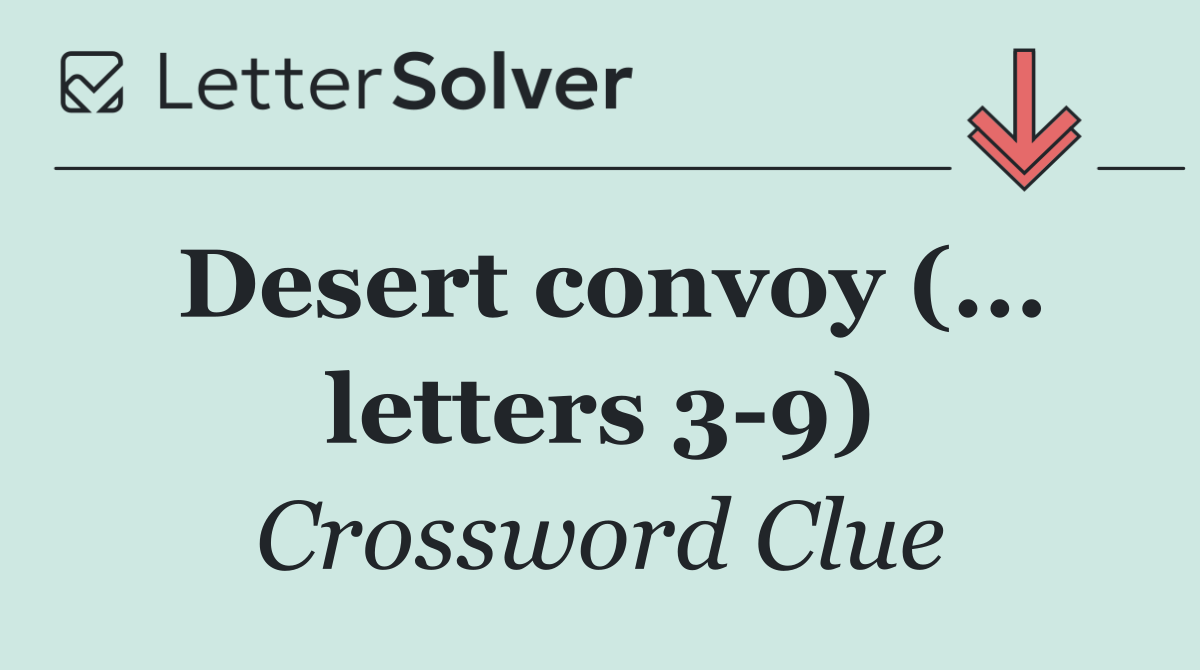 Desert convoy (... letters 3 9)
