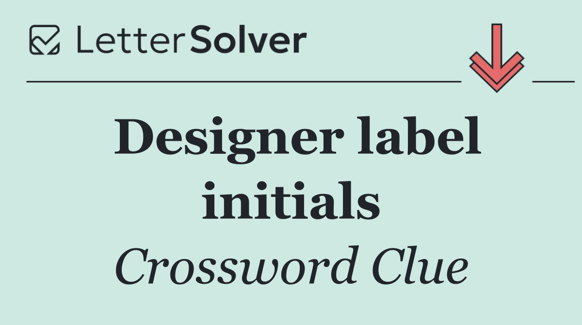 Designer label initials