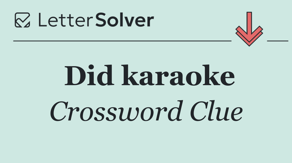 Did karaoke