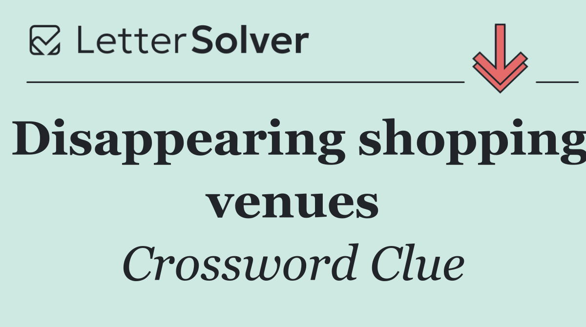 Disappearing shopping venues