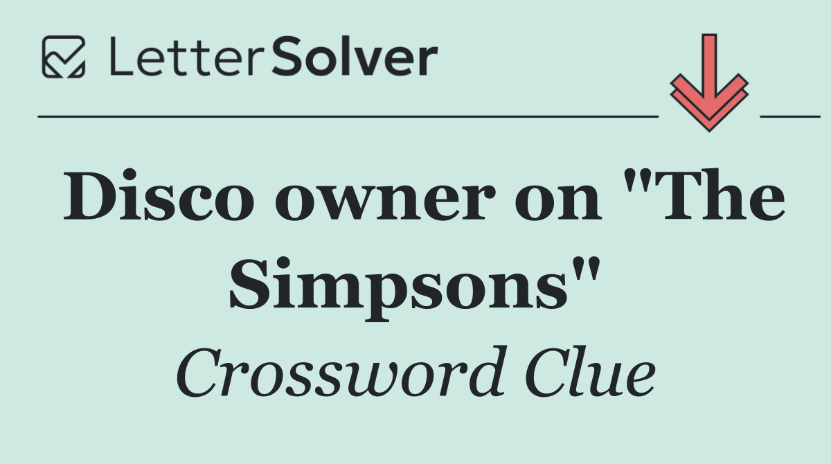 Disco owner on "The Simpsons"