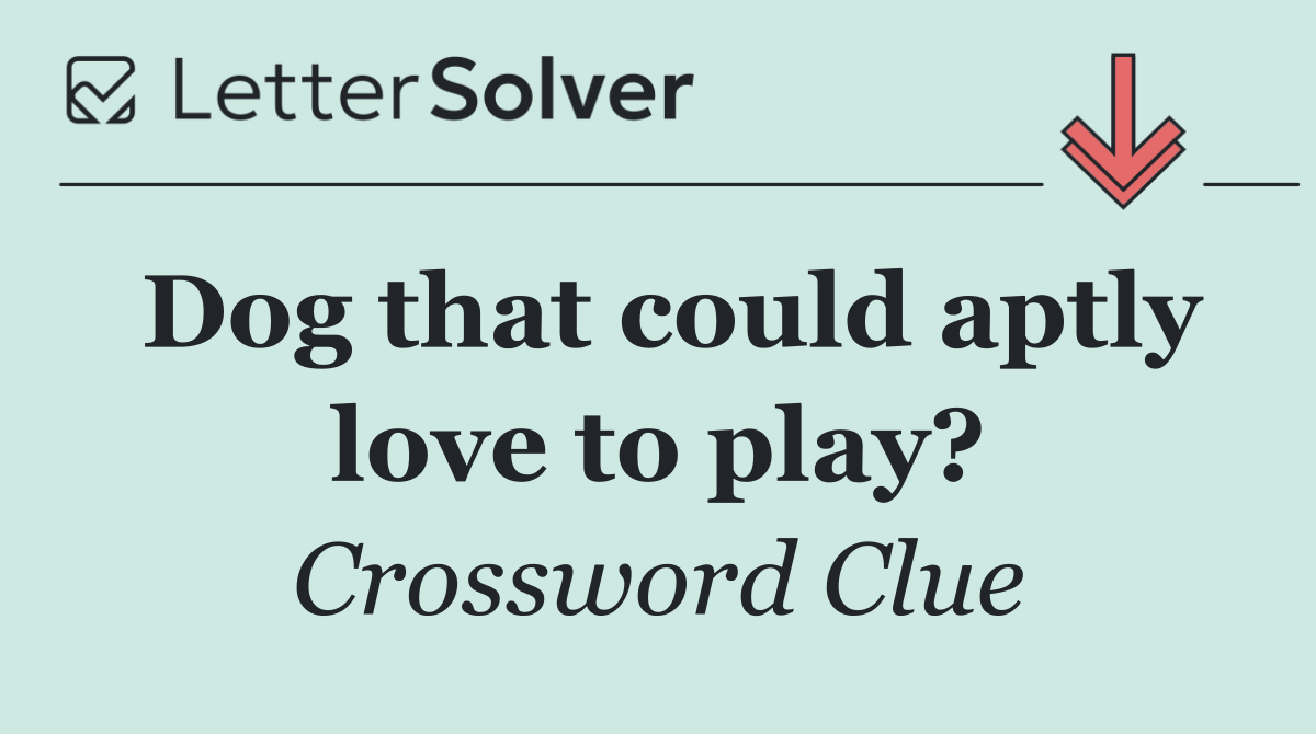 Dog that could aptly love to play?