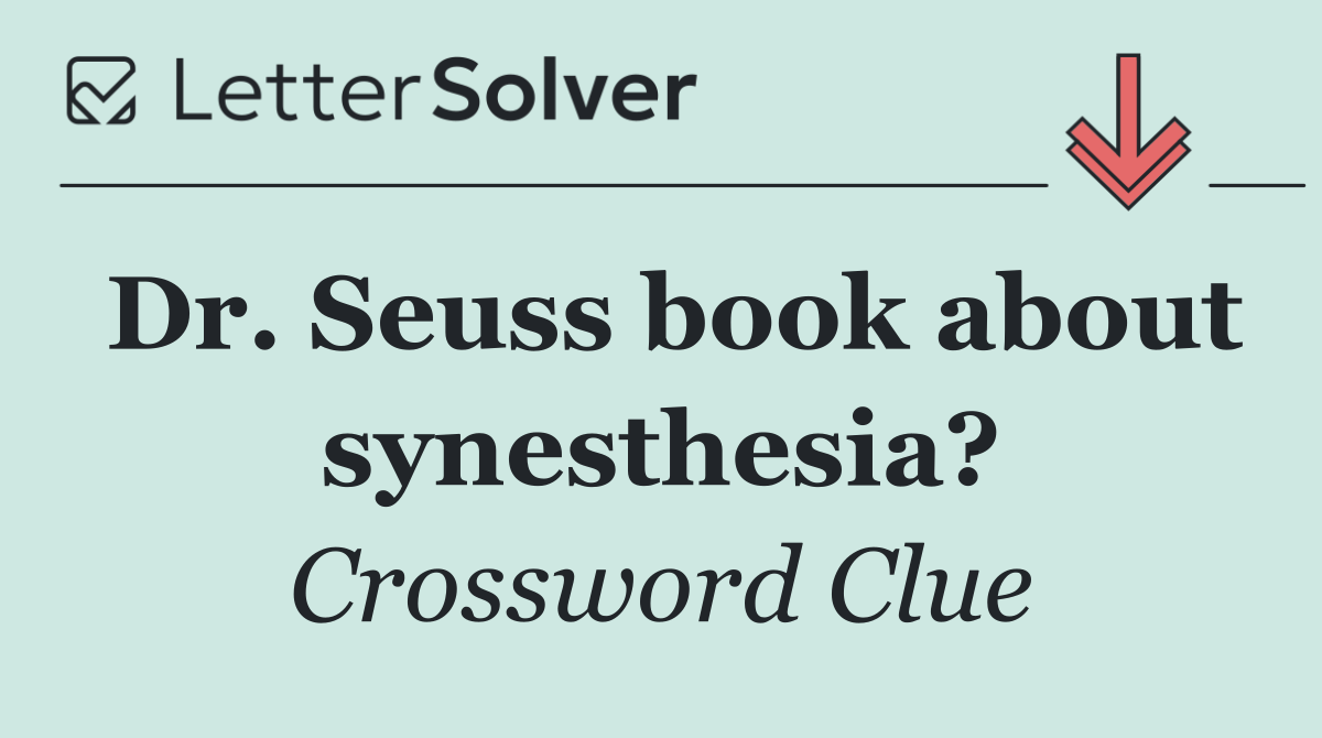 Dr. Seuss book about synesthesia?