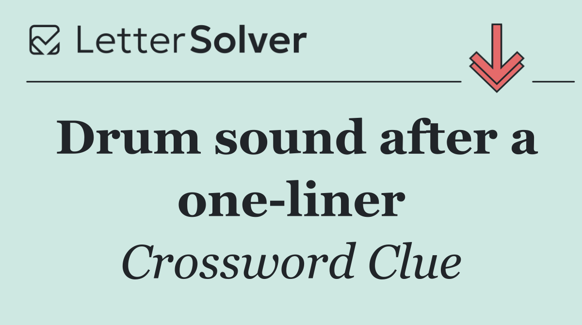 Drum sound after a one liner
