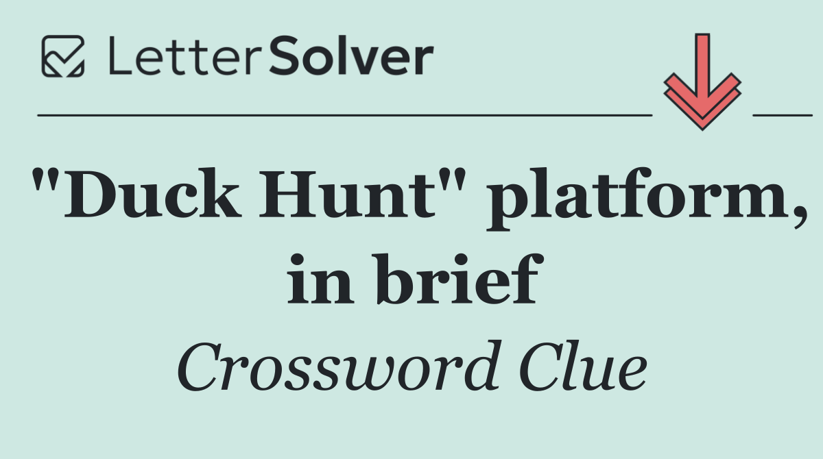 "Duck Hunt" platform, in brief