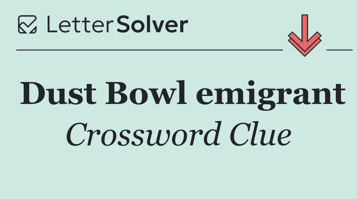 Dust Bowl emigrant