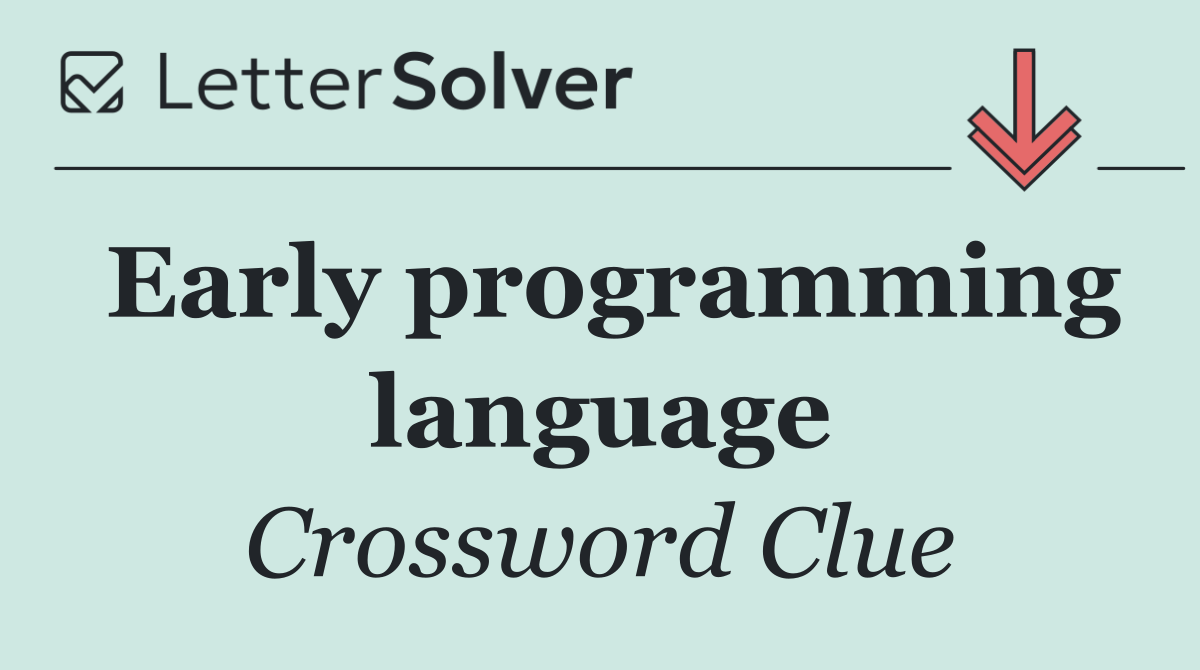 Early programming language