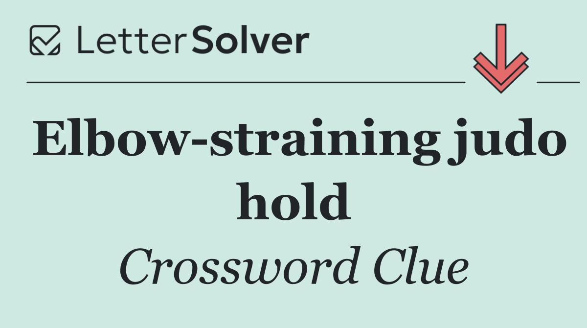 Elbow straining judo hold