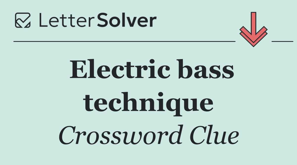 Electric bass technique