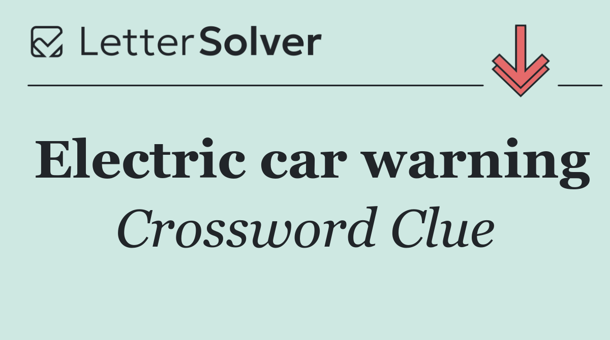 Electric car warning