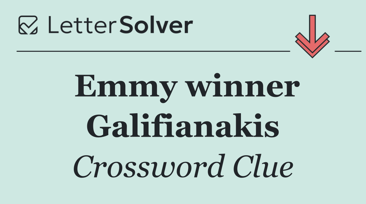 Emmy winner Galifianakis