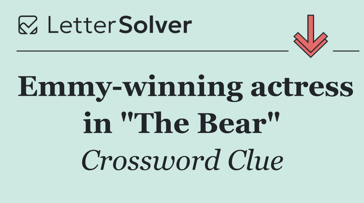 Emmy winning actress in "The Bear"