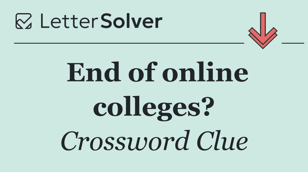 End of online colleges?