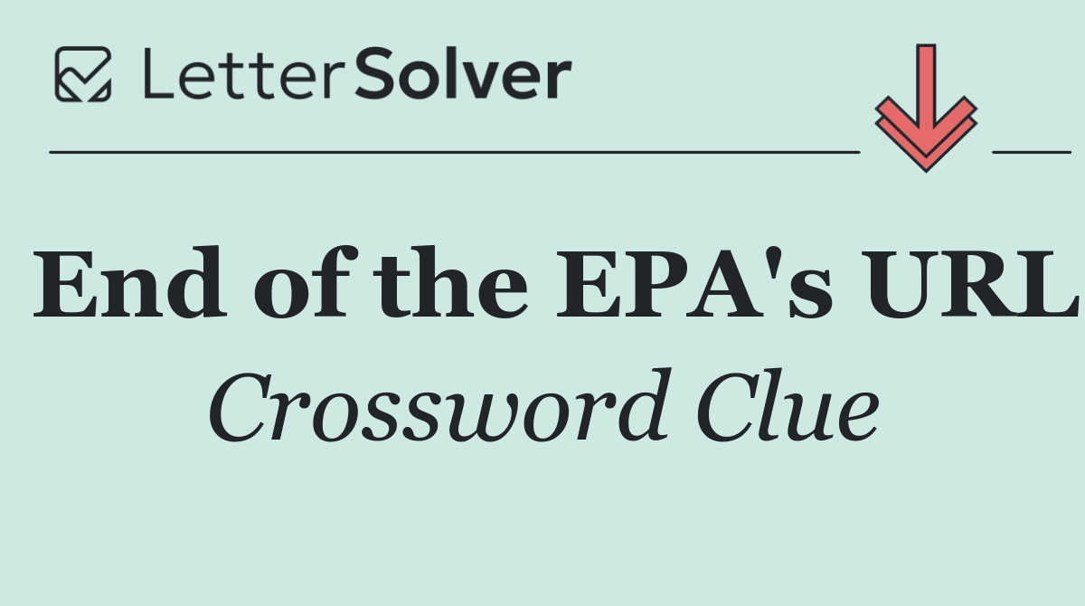 End of the EPA's URL