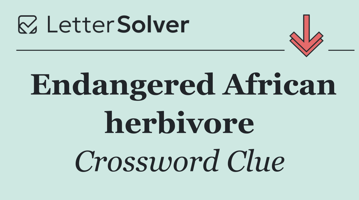 Endangered African herbivore