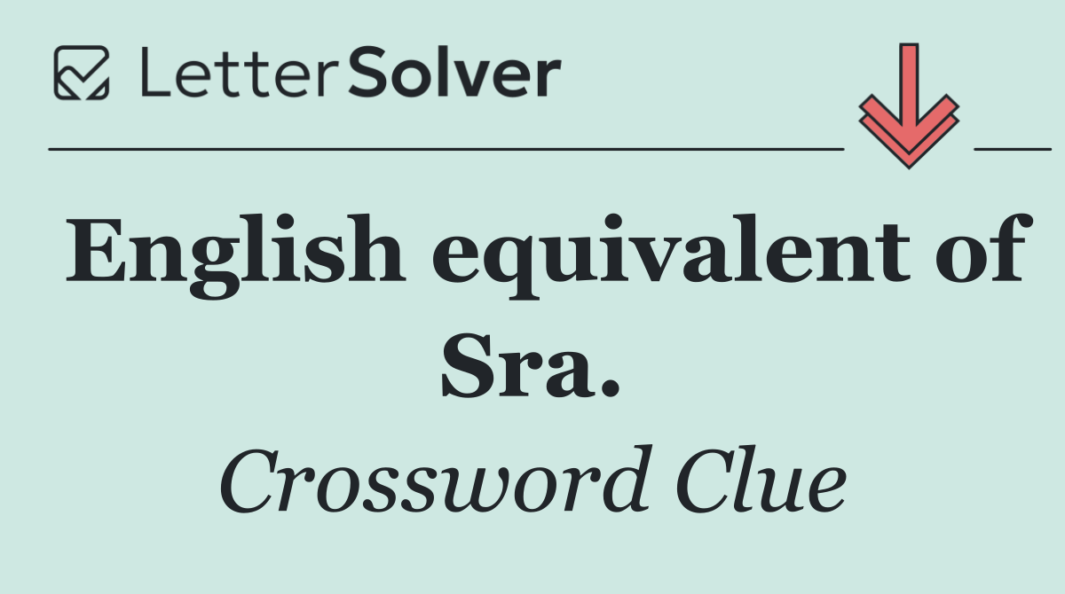English equivalent of Sra.