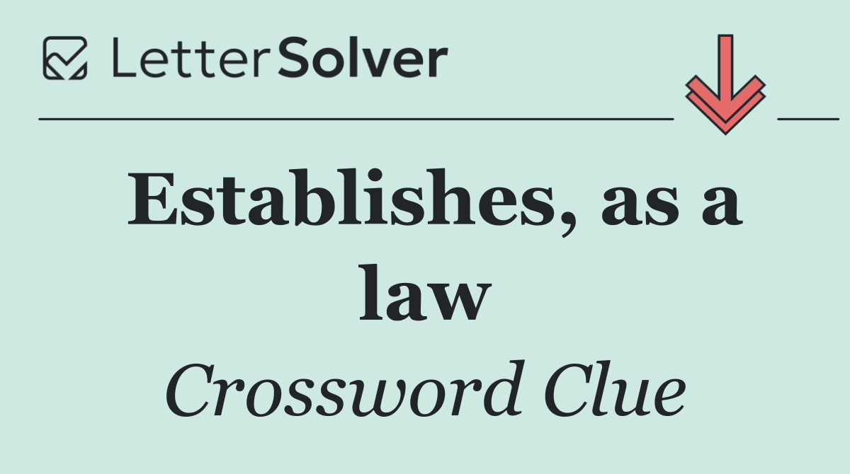 Establishes, as a law