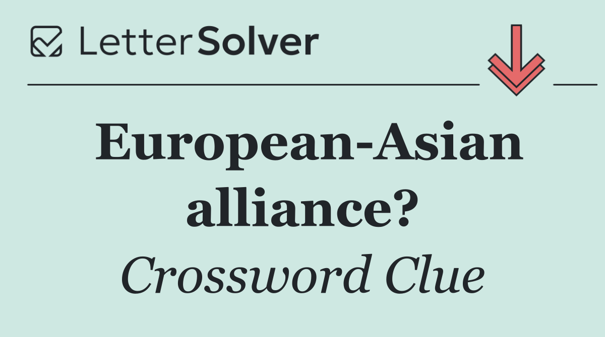 European Asian alliance?