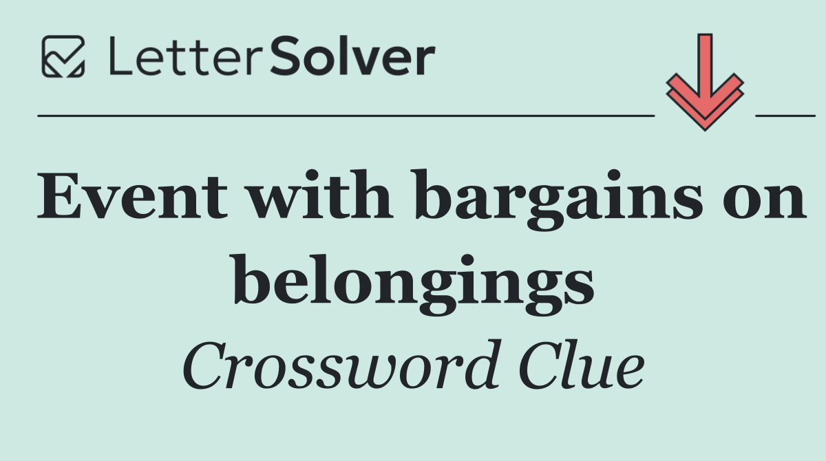 Event with bargains on belongings
