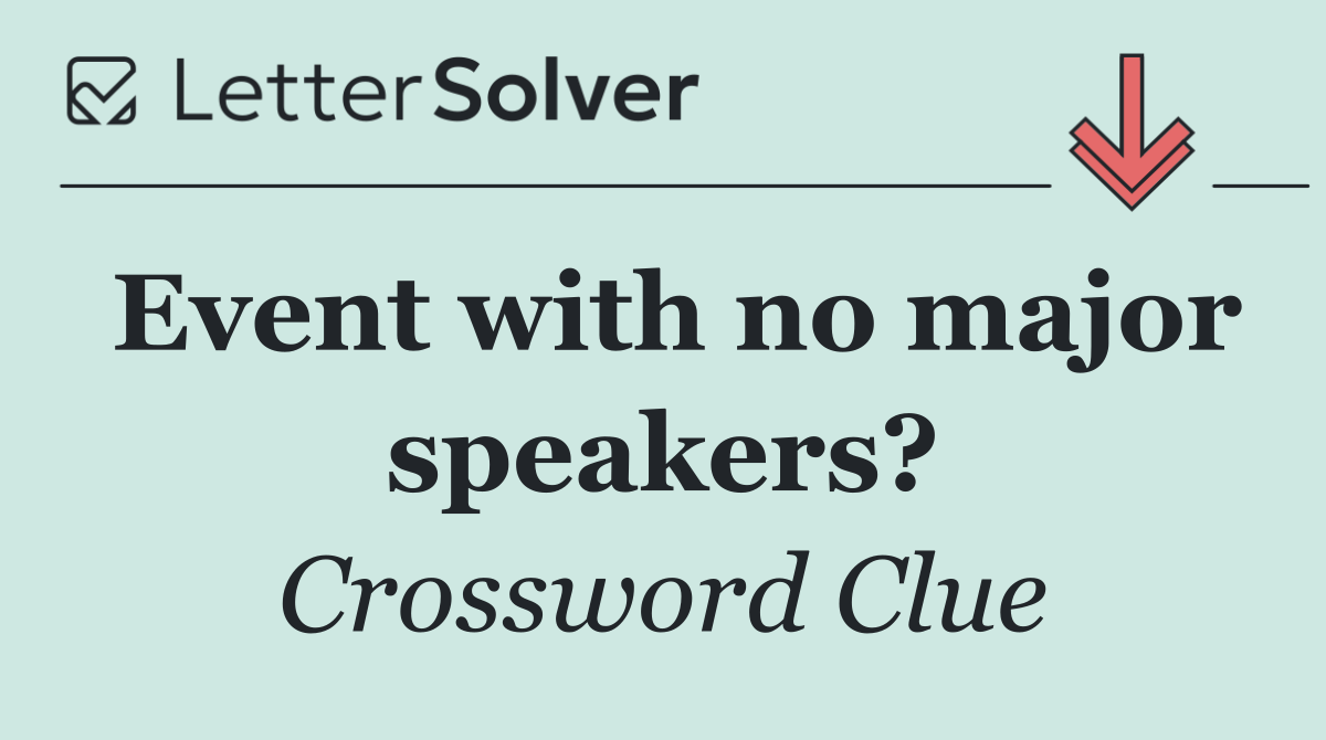 Event with no major speakers?