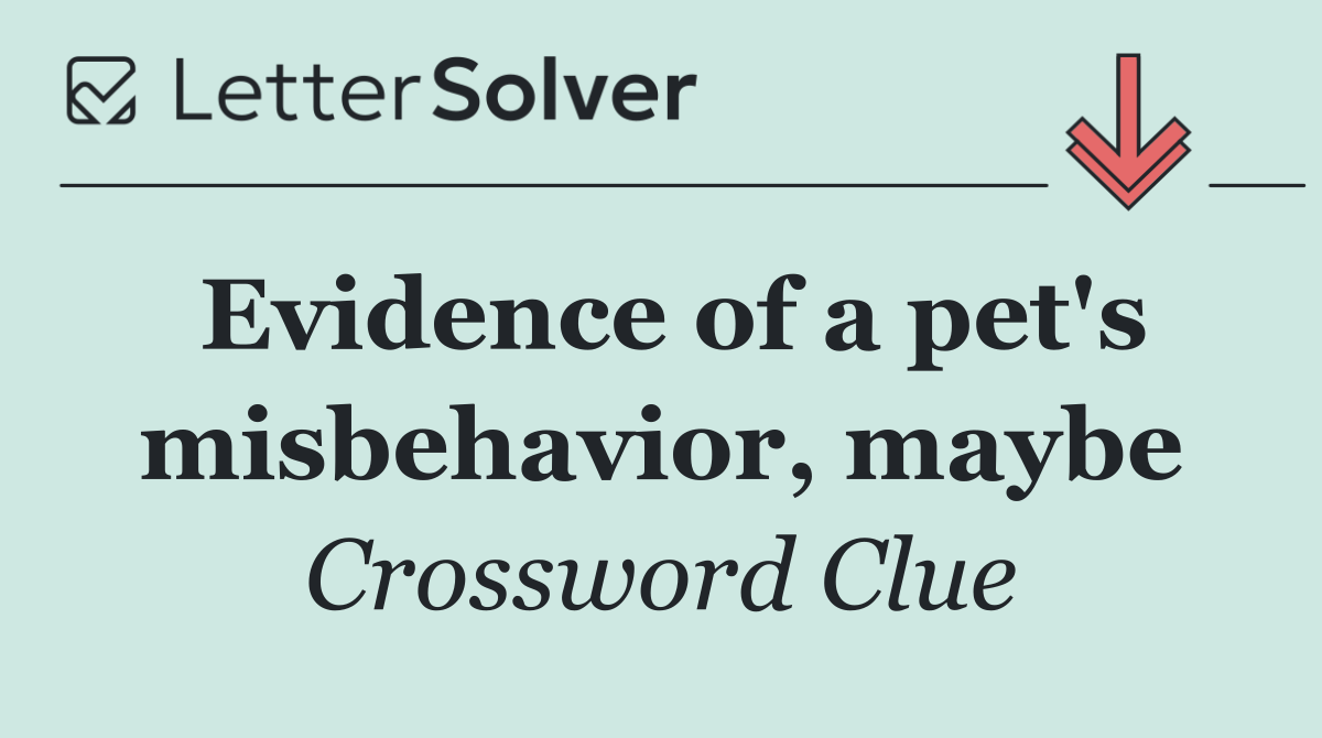 Evidence of a pet's misbehavior, maybe