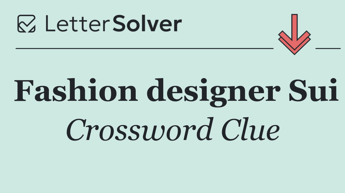 Fashion designer Sui