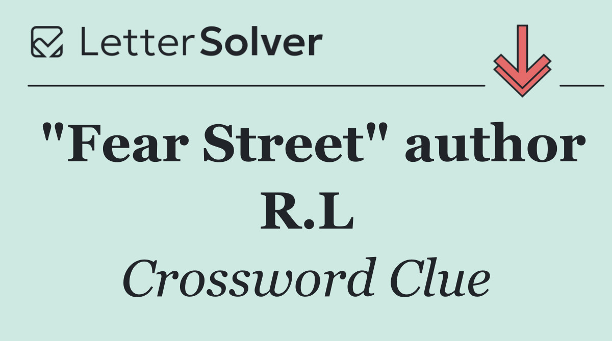 "Fear Street" author R.L