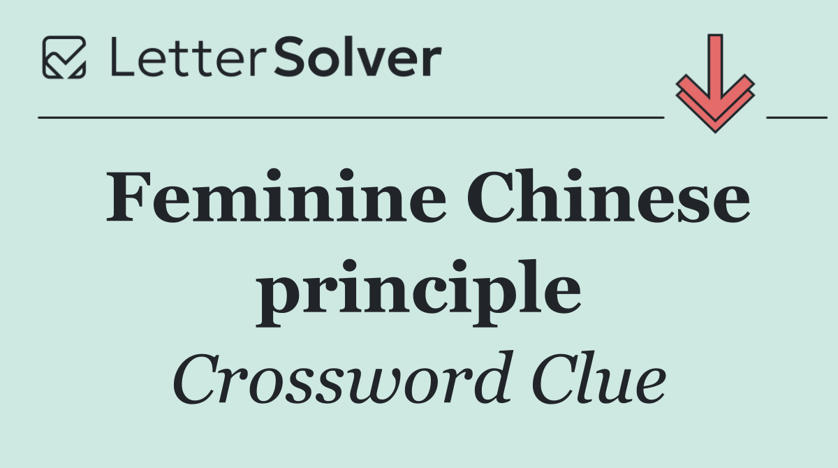 Feminine Chinese principle