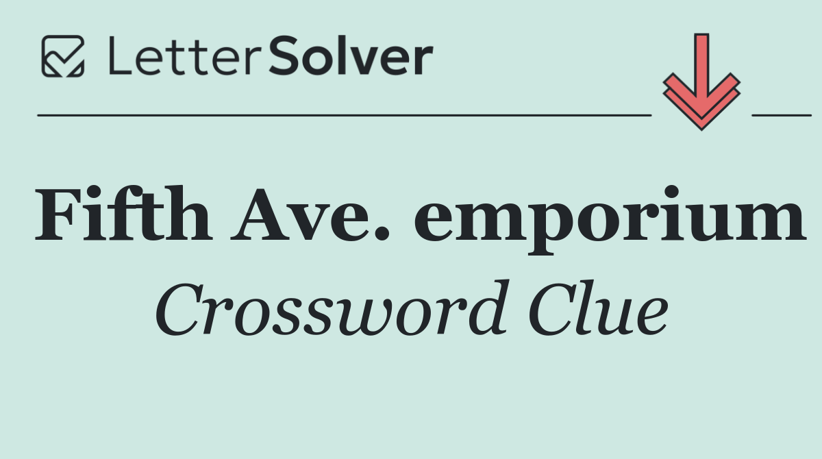 Fifth Ave. emporium