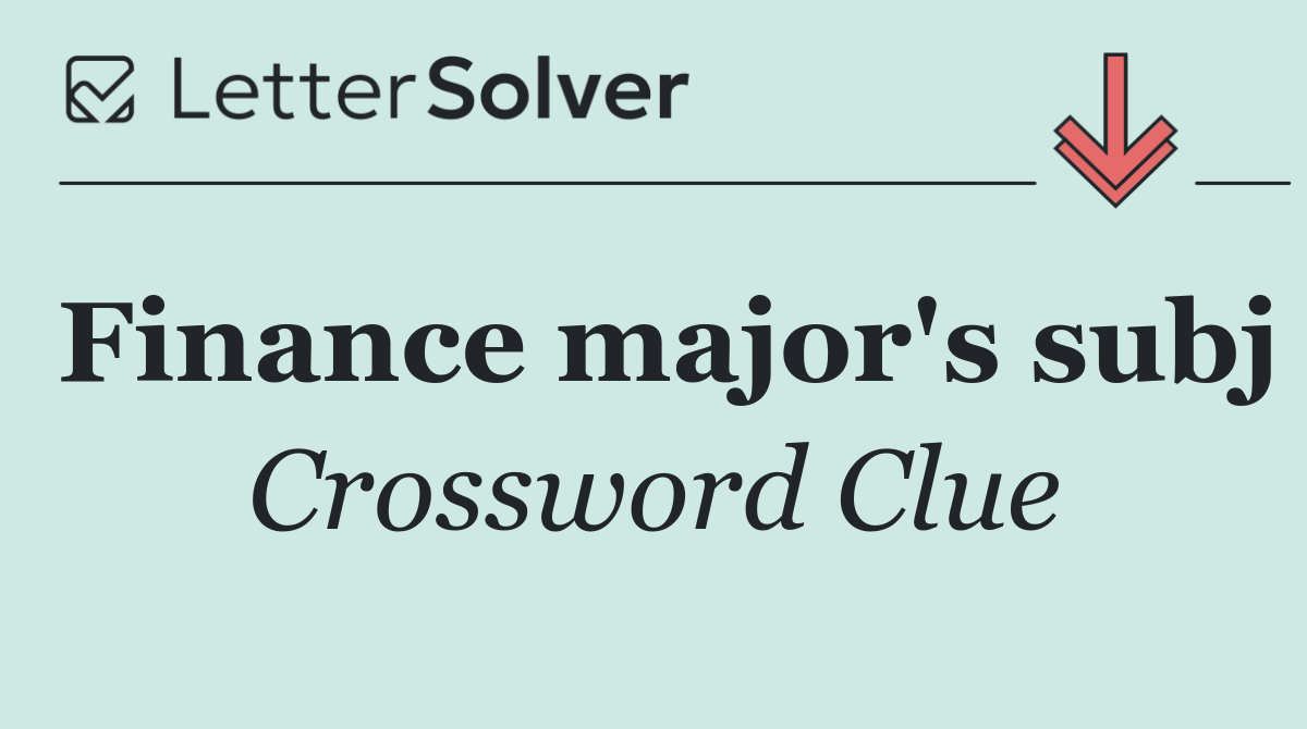 Finance major's subj