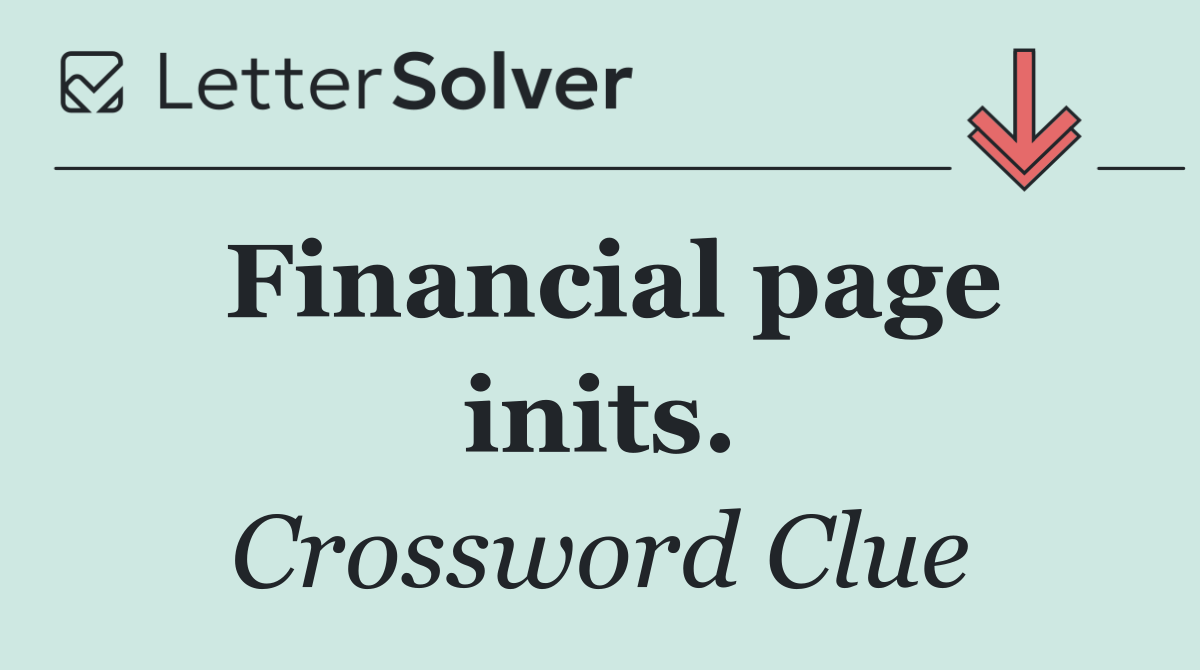 Financial page inits.