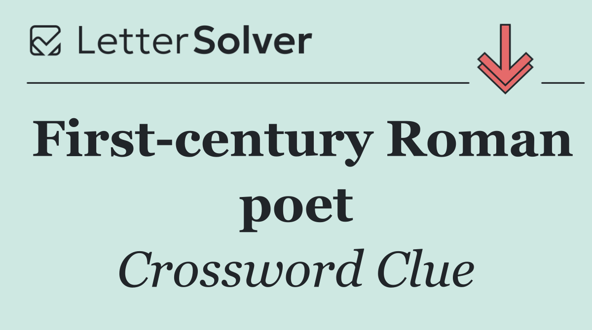 First century Roman poet