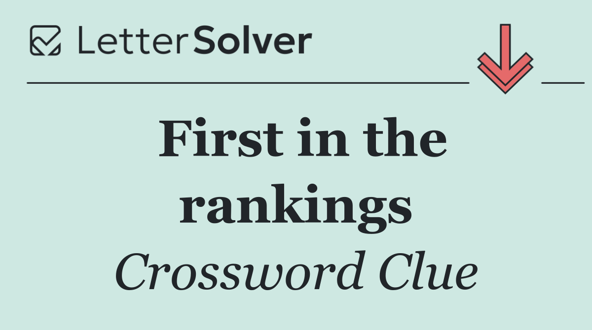 First in the rankings