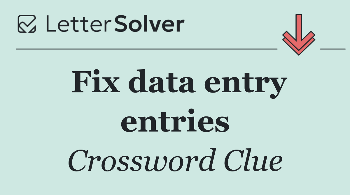 Fix data entry entries