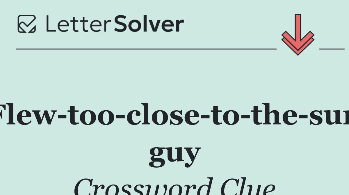 Flew too close to the sun guy